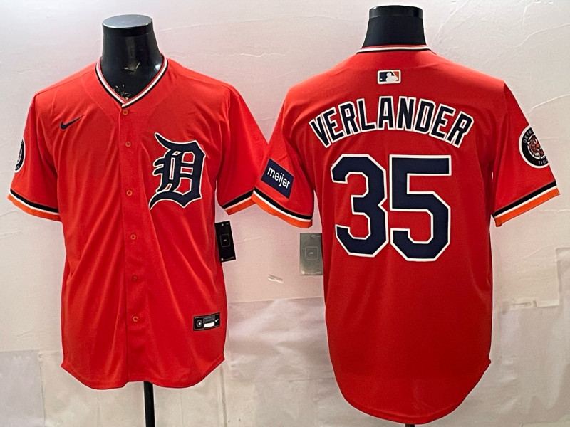 Men Detroit Tigers #35 Verlander orange Game Nike MLB Jersey03210012->detroit tigers->MLB Jersey